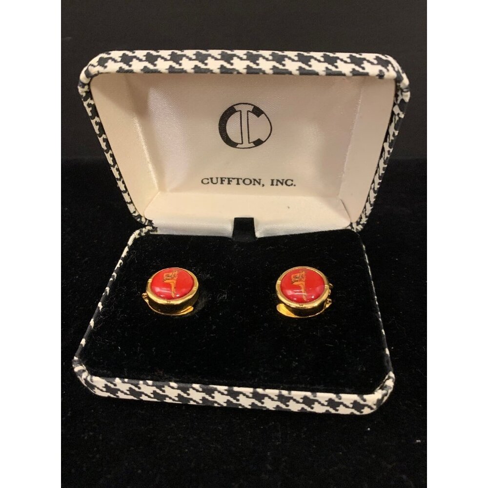 Vintage Cuffton Inc Gold Tone Sexy Cowgirl Cuff Button Covers (1171)